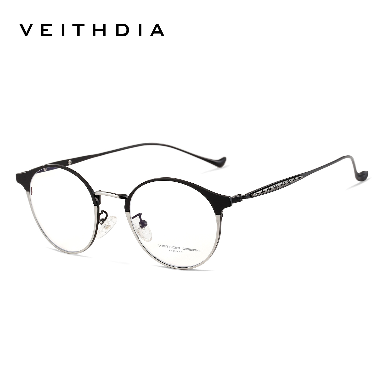 Montura de gafas retro de moda para hombres y mujeres espejo plano anti-luz azul marco completo base óptica de visión cercana spot al por mayor 8006