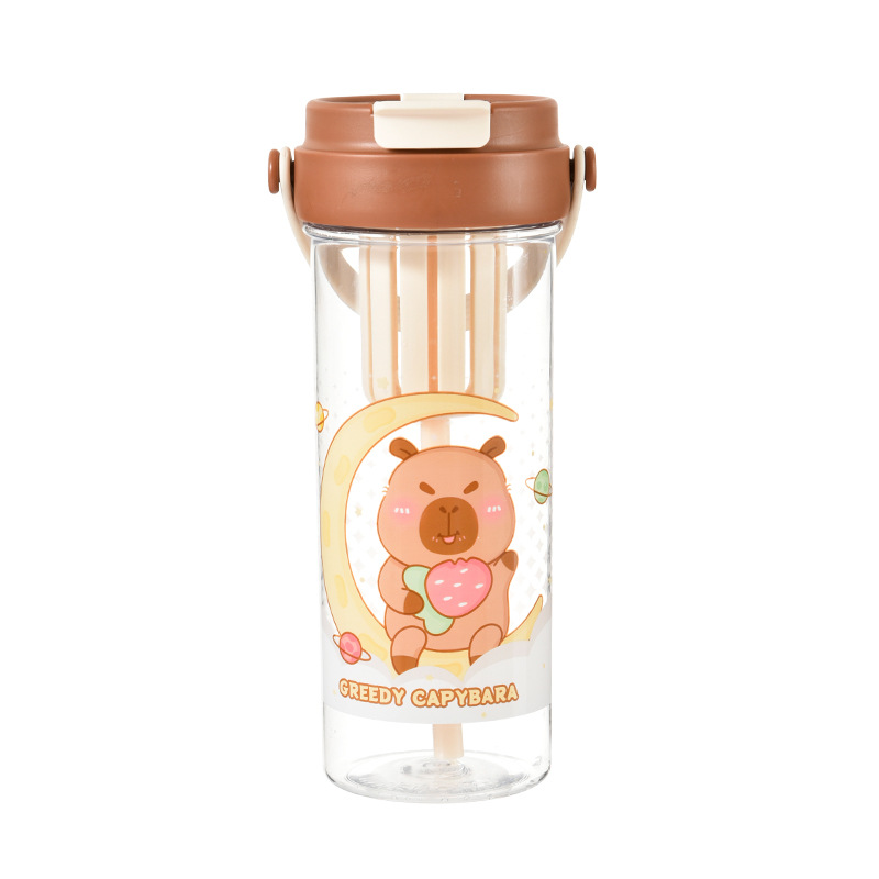 Taza de té de frutas resistente a altas temperaturas de Kapi Barakatong de verano caliente con ventosa taza para beber doble taza portátil