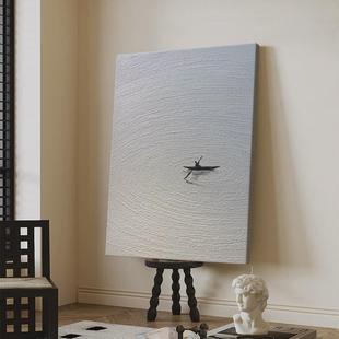 Art Hand-Painted Oil Painting Living Room Floor-Standing Normcore Boat Landscape Texture Painting Entrance Decorative Painting Abstract Rowing Hanging Painting