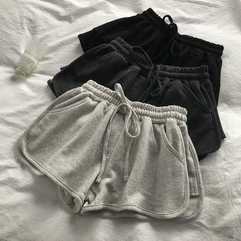 Grey Sports Shorts Women's Summer Loose Outer Wear 2021 New Style Running Black Super Shorts Home Casual Wide Leg Pants Grey Sports Shorts Women's Summer Loose Outer Wear 2021 New Style Running Black Super Shorts Home Casual Wide Leg Pants