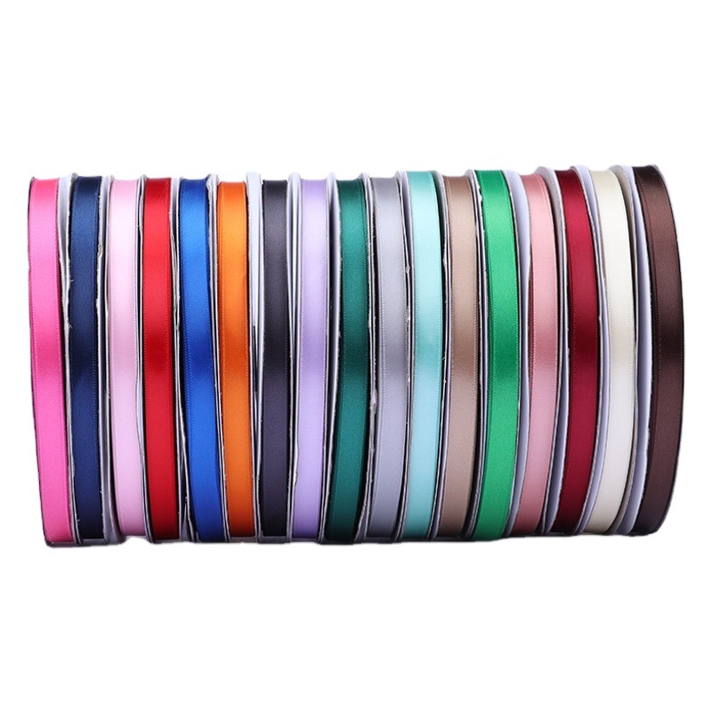 1cm cinta de poliéster arco DIY cinta boda fresco ramo fruta caja de regalo de embalaje colorido satén cinta decorativa
