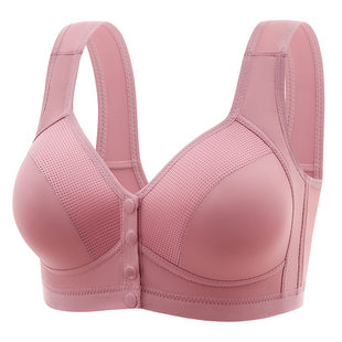Thin supporting underwear, bra, front lock, for middle age, 40, 65 years