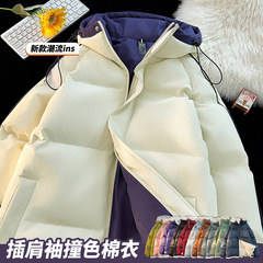 新款棉服棉衣男情侣落肩袖连帽面包服休闲棉衣工装棉衣11色高端品