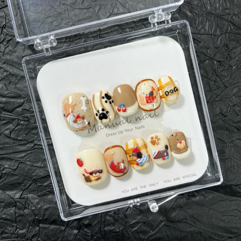 Handmade Cute Cartoon Exquisite All-match Girl Short Round Wearing Nail Art Patch Removable A388 Handmade Cute Cartoon Exquisite All-match Girl Short Round Wearing Nail Art Patch Removable A388