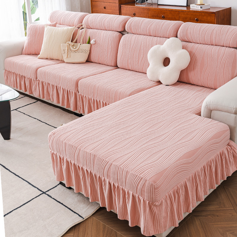 Funda de sofá universal todo incluido cuatro estaciones falda universal nuevo simple elástico antideslizante tela sofá a prueba de polvo ..