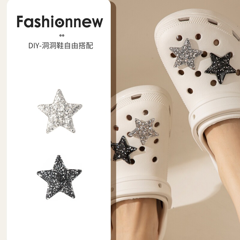 Fragment Star Hole Slippers Shoe Buckle Accessories Shoe Flower Shoe Decoration Detachable Decorative Accessories Buckle Feel