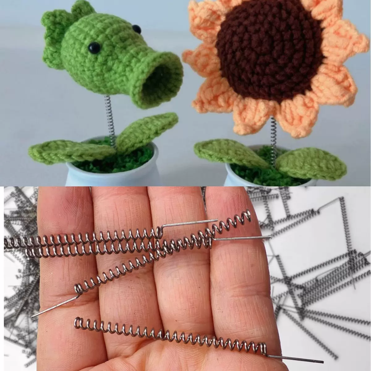 手工弹簧加粗加长diy材料摇摇盆栽弹簧配件材料钩织盆栽弹簧配件