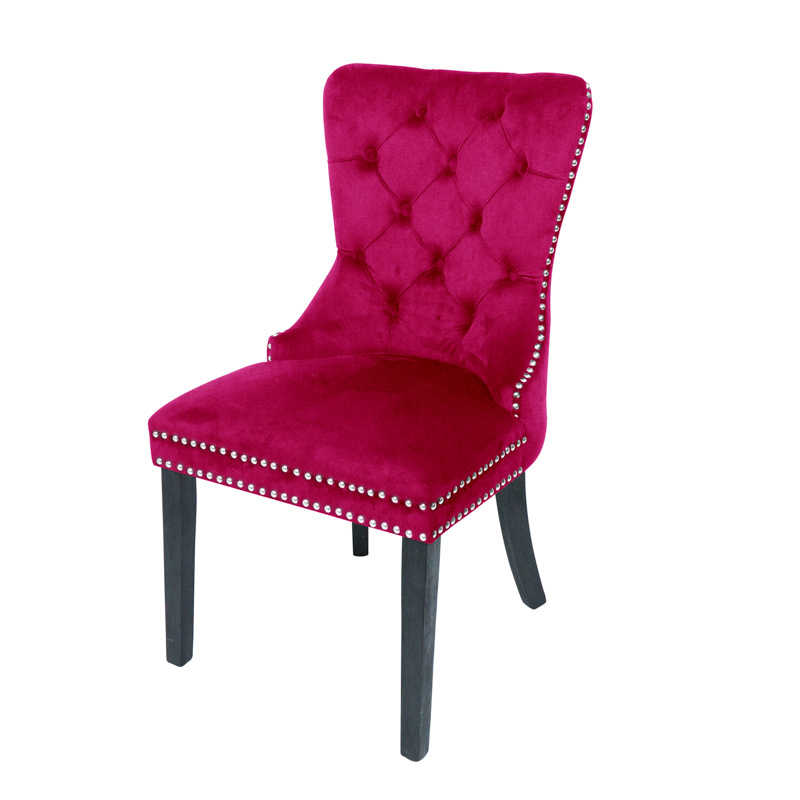 Silla de comedor de hotel de tela de estilo europeo silla de madera maciza de respaldo suave bolsa respaldo hebilla occidental restaurante comedor Silla de ocio al por mayor