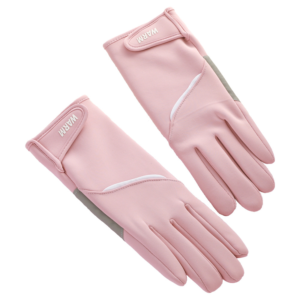 Guantes cálidos para mujeres otoño y invierno para montar a prueba de frío conducir a prueba de viento pantalla táctil impermeable invierno al aire libre guantes de terciopelo