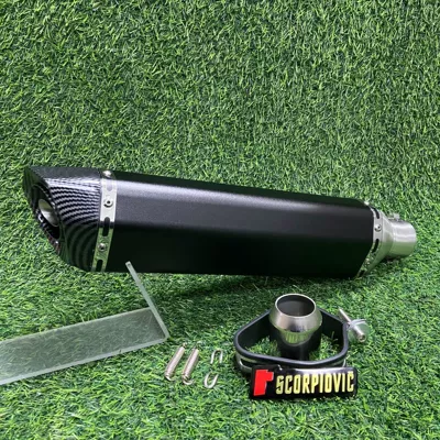 Motorcycle exhaust pipe Tail 703RR 450SR 800NK - 470-small-hexagonal-round-mouth-black-body-imitation-carbon-head