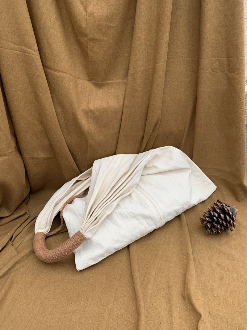 Borsa a mano casual in tela a spalla artistica in cotone e lino francese, borsa da donna_voghion.com