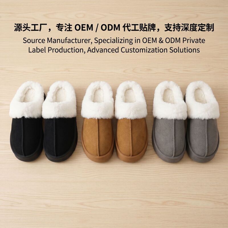 Cross-Border Foreign Trade Autumn and Winter Furry Slippers, Indoor Home Non-Slip Warm Slippers, Support Oem and Sample Customization Cross-Border Foreign Trade Autumn and Winter Furry Slippers, Indoor Home Non-Slip Warm Slippers, Support Oem and Sample Customization