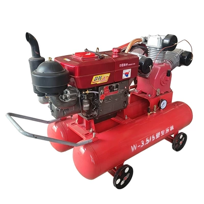 Diesel air compressor, air compressor for mining sites, mobile piston compressor, air chisel for rock drilling, air compressor for quarries (Hava kompressorları) - w35-5