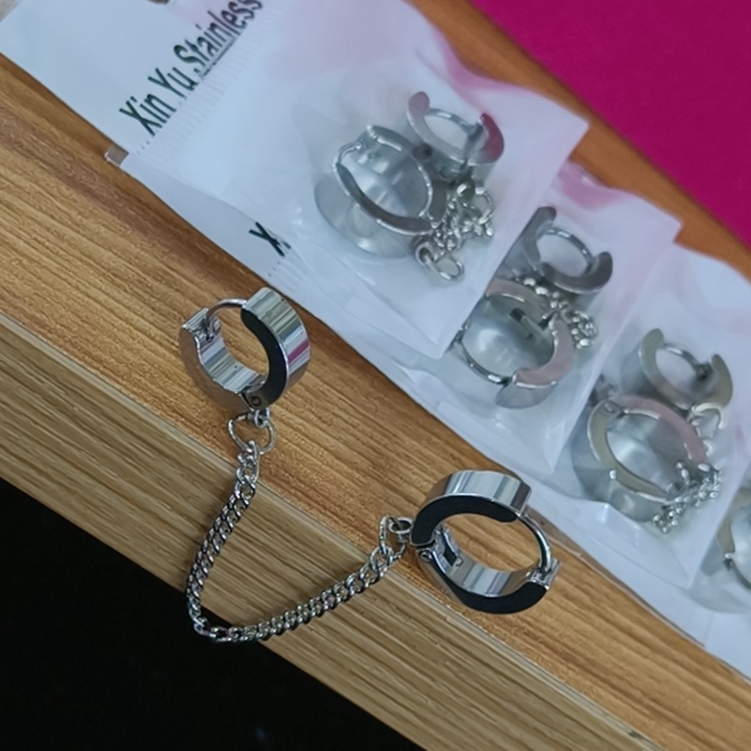 2.5 pendientes de acero de titanio gruesas y el mismo modelo crian orejas joyas de moda con pendientes de acero inoxidable con hilo redondo personalizado image 74