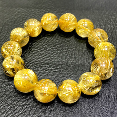 正宗天然巴西金钛晶金发晶手链铜钛晶猫眼散珠108男女金发晶正品