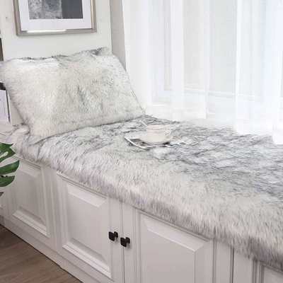 New Chinese-Style Large Red Chair Cushion, Faux Cashmere Door Mat, High-End Blue Carpet for Living Room Decoration and Grand Opening (Car Carpet) - long-hair-off-white-60150cm