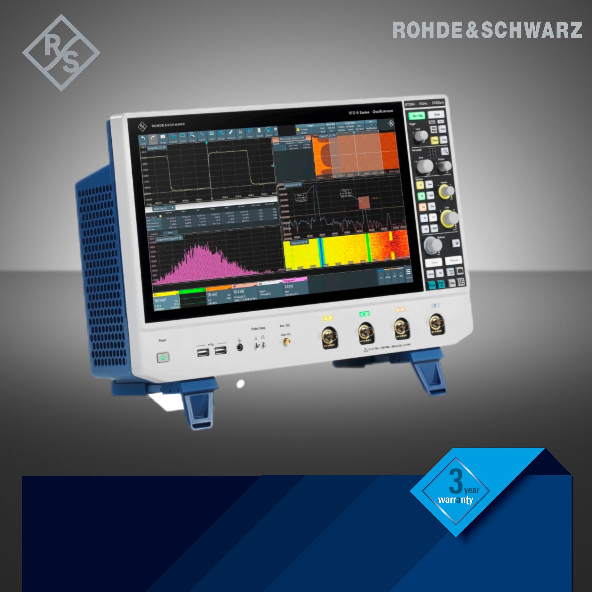 罗德与施瓦茨R&S RTO64示波器4通道RTO64 600 MHz 至 6 GHz
