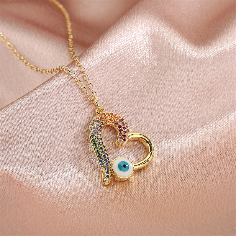 Fashion Devilu0027S Eye Copper Necklace Plating Zircon Copper Necklaces