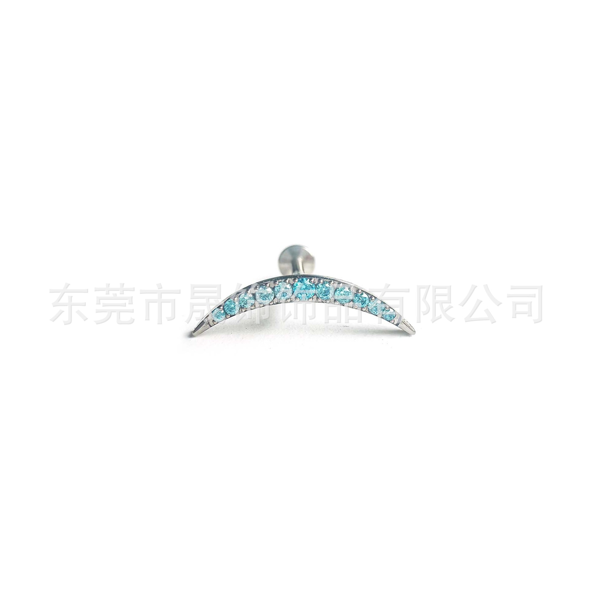 F136 Titanium Ear Stud Studded Cubic Zirconia Ear 蜗钉 G23 Implant Grade Titanium Labret Stud 人体 Piercing Jewelry Helix Cartilage Stud 精致