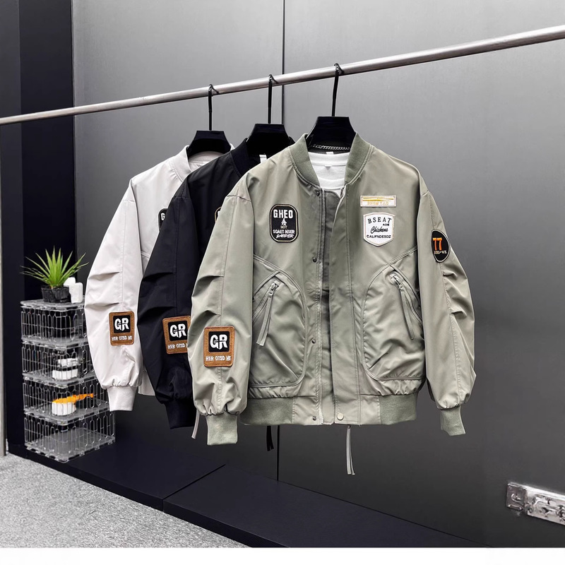 2025 Autumn American-Style High-End Workwear Jacket for Men, Trendy Versatile Couple's Embroidered Patch Baseball Jacket 2025 Autumn American-Style High-End Workwear Jacket for Men, Trendy Versatile Couple's Embroidered Patch Baseball Jacket