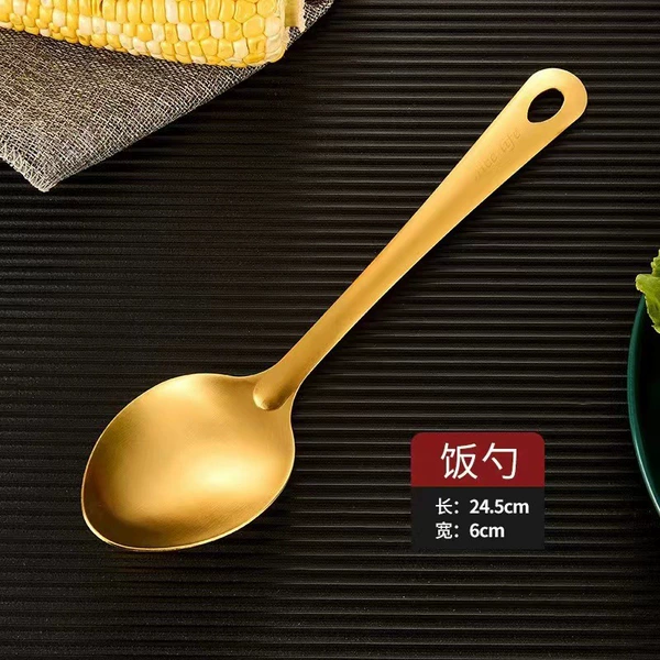Gold -plated round tail spoon
