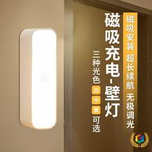 磁吸按钮小夜灯宿舍夜用护眼按键暖光灯卧室酷炫台灯睡眠充电床头