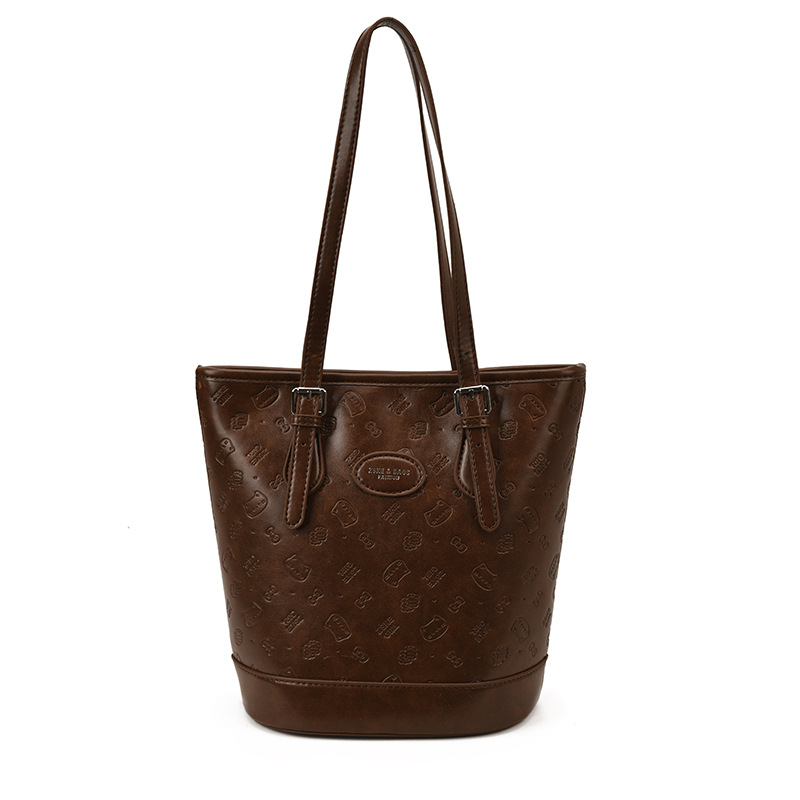 Cross-border 2025 otoño y invierno nuevo retro leopardo bolso de brazo de moda de viaje bolso de cubo de mujer moda coreana bolso de hombro