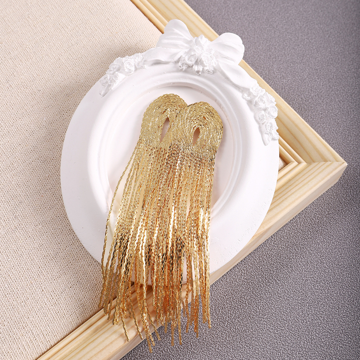 Fashion Tassel Copper Plating Drop Earrings 1 Pair