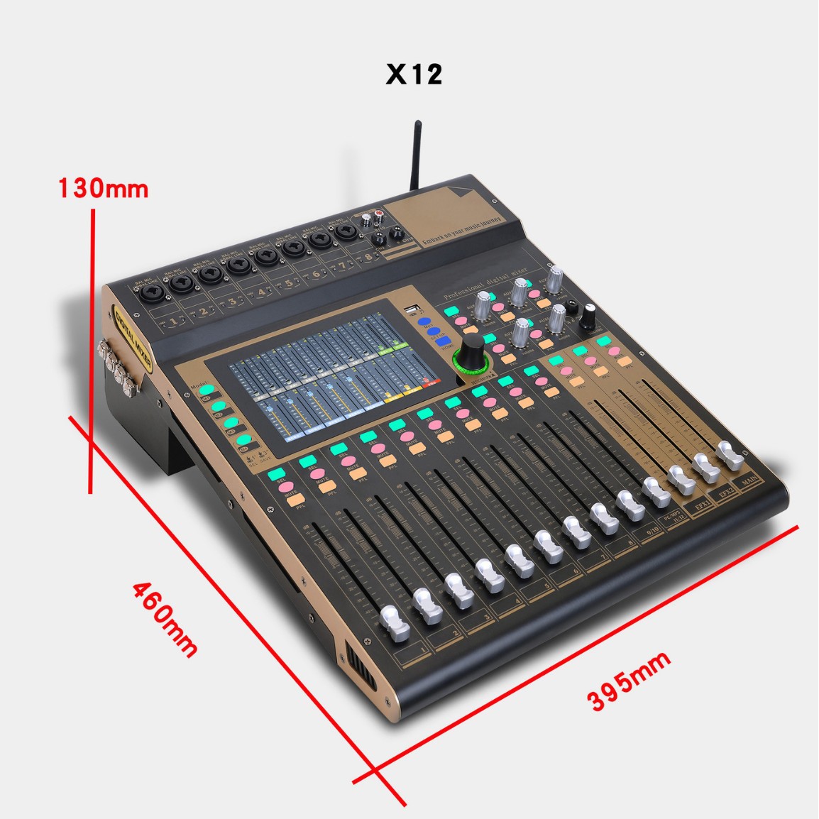 Mezclador digital profesional de 12 vías 16 vías rendimiento de escenario grabación USB doble efecto DSP compatible con el sistema IOS MAC