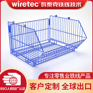 E-Commerce Warehouse Sorting Material Cage Metal Wire Foldableable Stackable Storage Rack Iron Oblique Mouth Tallying Storage