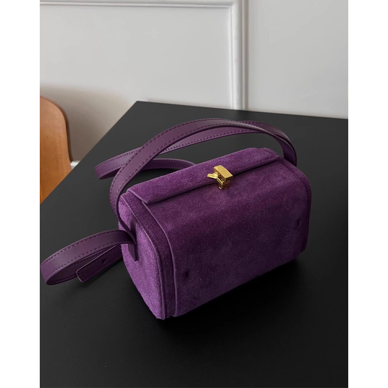 Niche Design Box Small Square Bag 2025 New Frosted Leather Texture Lock Flip Hand-Held Shoulder Bag