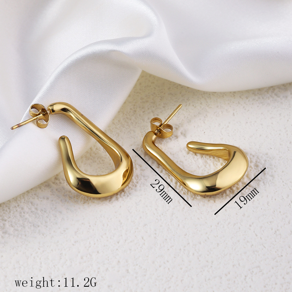 1 Pair Simple Style Commute Geometric Heart Shape Plating Titanium Steel Drop Earrings Earrings Ear Studs display picture 20