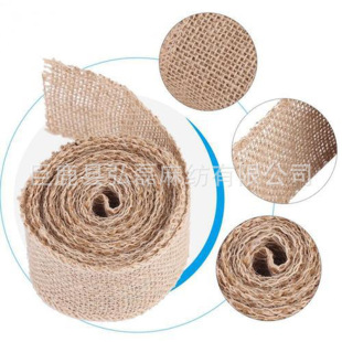 Solid Color Linen Roll DIY Handmade Christmas Wedding Craft Linen Strip Natural Jute Roll Table Flag Chair Back Fabric