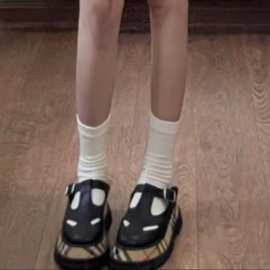 广州2024年最新爆款镂空厚底玛丽珍小皮鞋宅女同款甜美百搭已升级