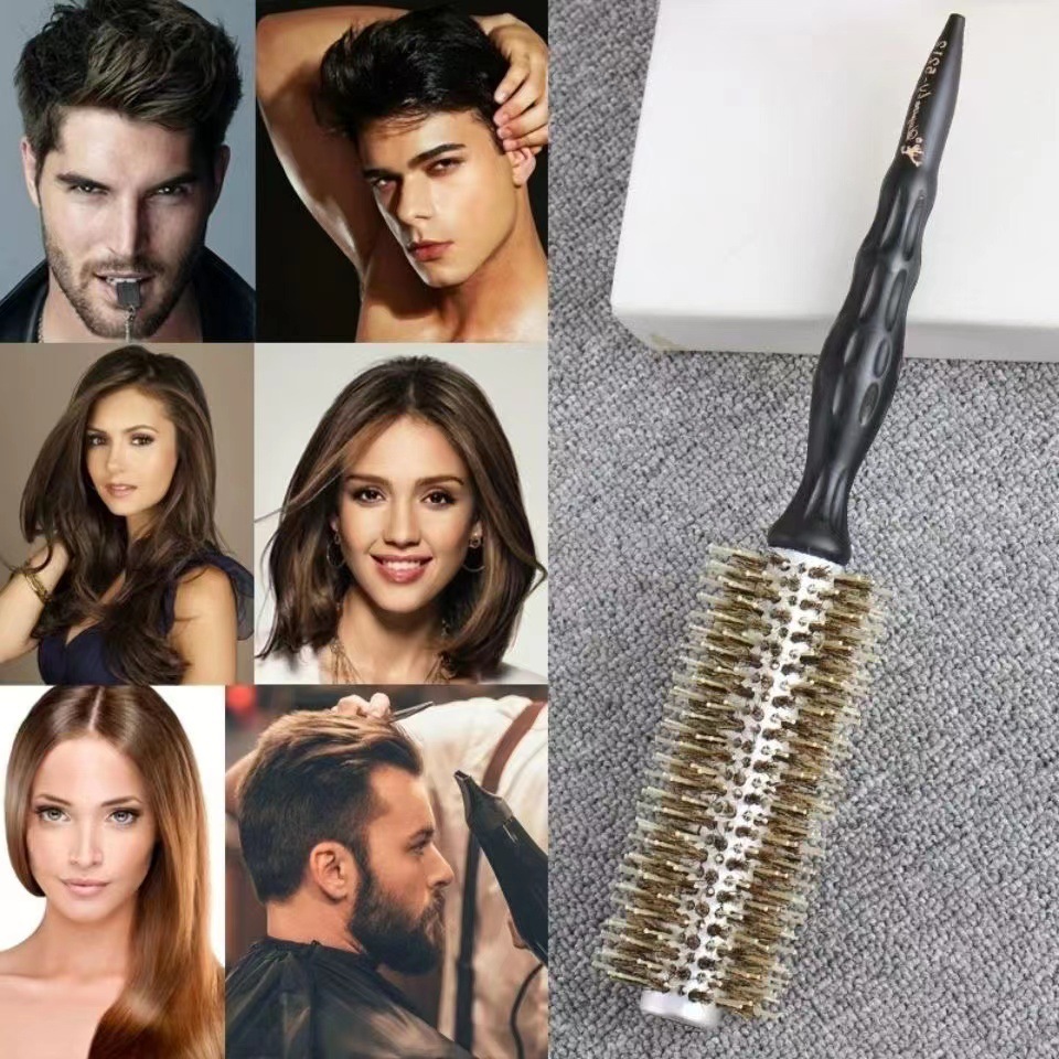 Venta directa de fábrica Peine de rollo de madera de loto Peine de rodillo de cerda de cerdo Peine de tubo de aluminio de cola puntiaguda Peine de pelo esponjoso Peine rizado