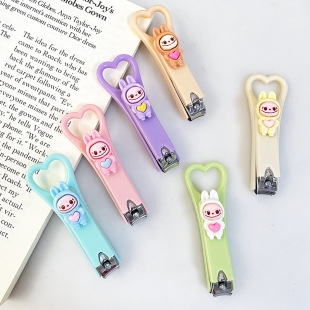 Mini cute nail clippers love handle home anti-splash nail clippers cartoon creative folding nail clippers wholesale