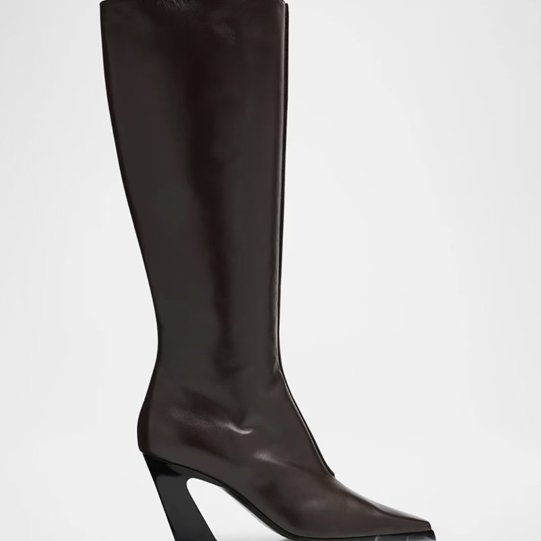 Talons hauts grande taille, talons épais, carrés, bottes courtes jusqu'aux genoux, bottes hautes, bottes de chevalier_voghion.com