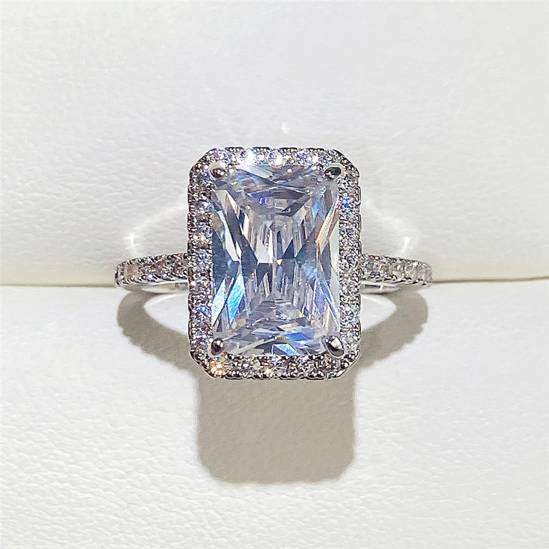 Rings Classification Wholesale Simple Style Shiny Rectangle Copper Inlay Zircon Rings