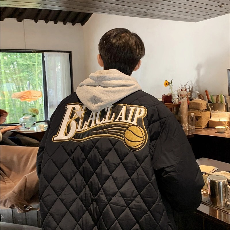 Vintage American-Style Pilot Jacket for Men and Women, Autumn and Winter Cotton Coat, Baseball Uniform Cotton Jacket, Trendy Coat