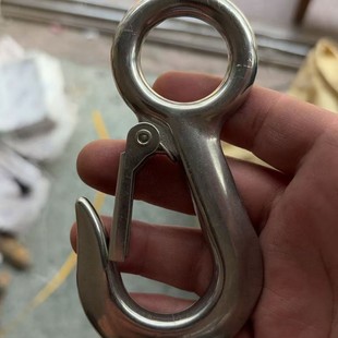 304 Stainless Steel Large Eye Cargo Hook Chain Heavy-Duty Lifting Strong Load-Bearing Hook