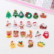 卡通创意圣诞节雪人圣诞树饰品diy冰箱贴手机壳鞋扣发饰贴片