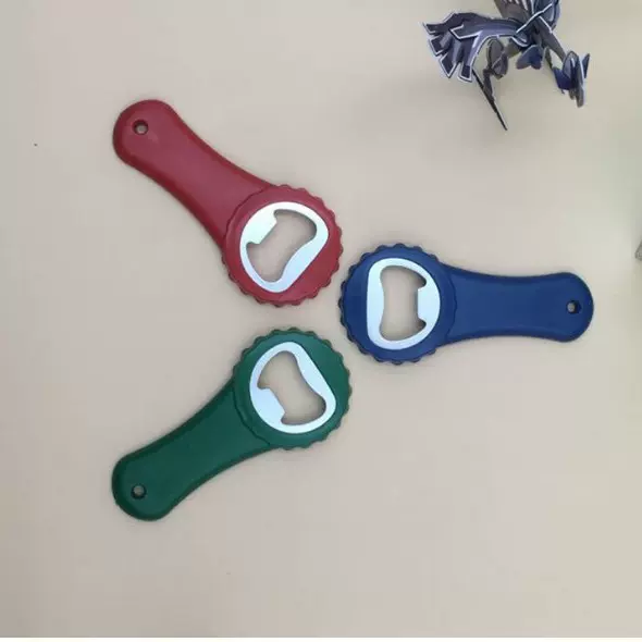 塑料启瓶器啤酒开瓶器可印LOGO二维码花头开瓶器一元以下小礼品