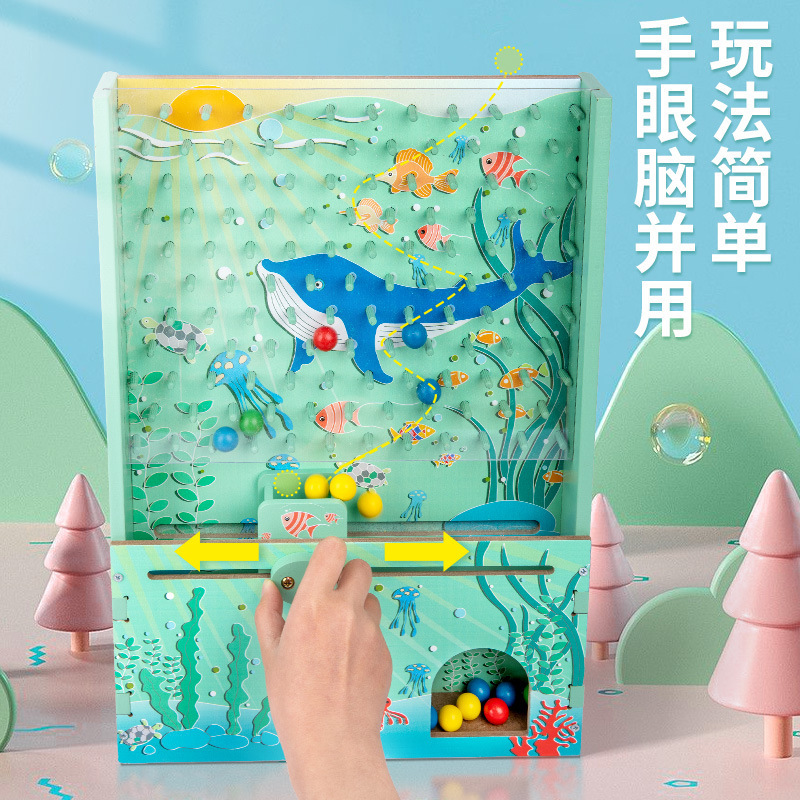 Máquina de captura de madera para niños Entrenamiento interactivo de padres e hijos juguetes de coordinación de ojos y manos