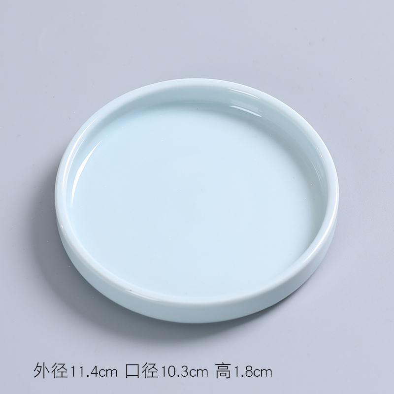 植木鉢トレー陶磁器大円形白色黒色艶消し灰水受け皿台座陶磁器トレー包郵便|undefined