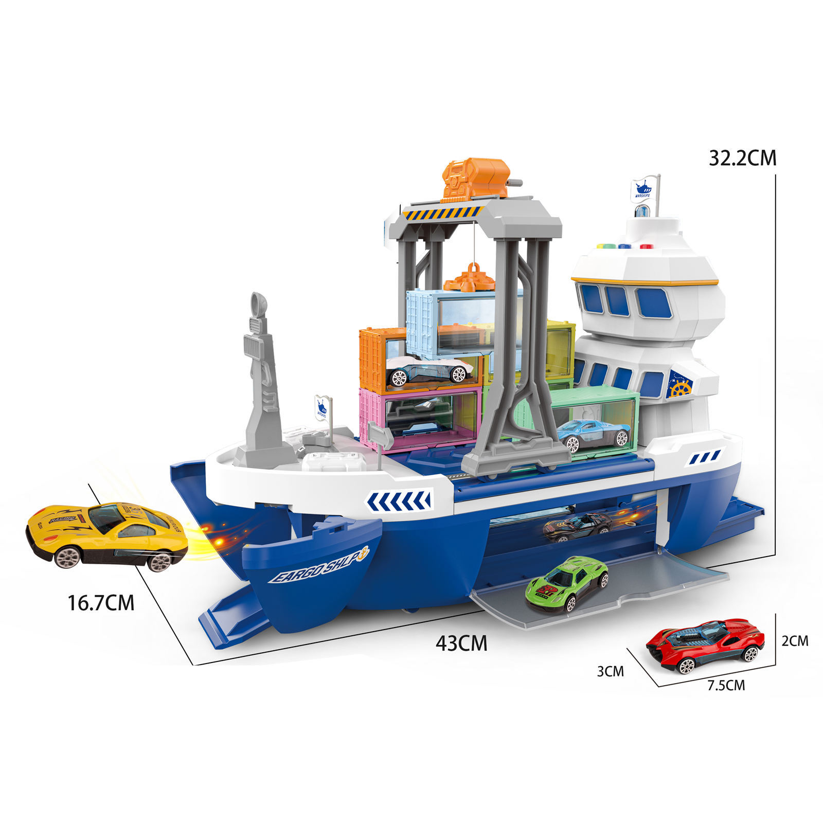 Transfronterizos niños sonidos y luces catapulta juguete carro de carga de contenedores euroamericano 112 modelo de carro de carreras juguetes de automóviles