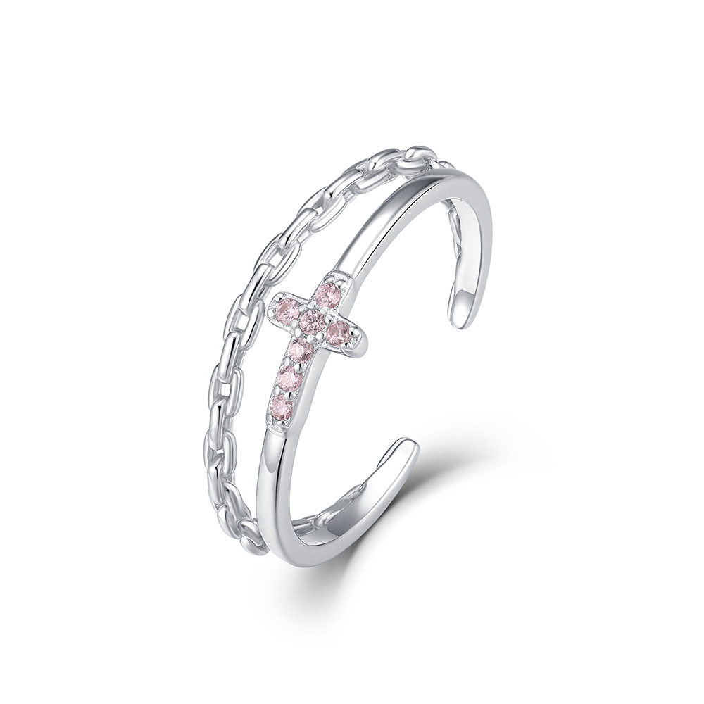 2g Weight Zircon Inlay Material Open Rings Classification Adjustable Ring Size 1 Piece Quantity Daily Occasion 925 Sterling Silver Material Cross, Heart Shape, Butterfly Pattern All Seasons Season Women's Gender Plating, Inlay Design Simple Style, IG Style Style 925 Sterling Silver Zircon Cross Heart Shape Butterfly Open Rings 925 Sterling Silver Rings 55