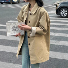 卡其色中长款风衣外套女2025年新款早春秋小个子高级感超好看韩系