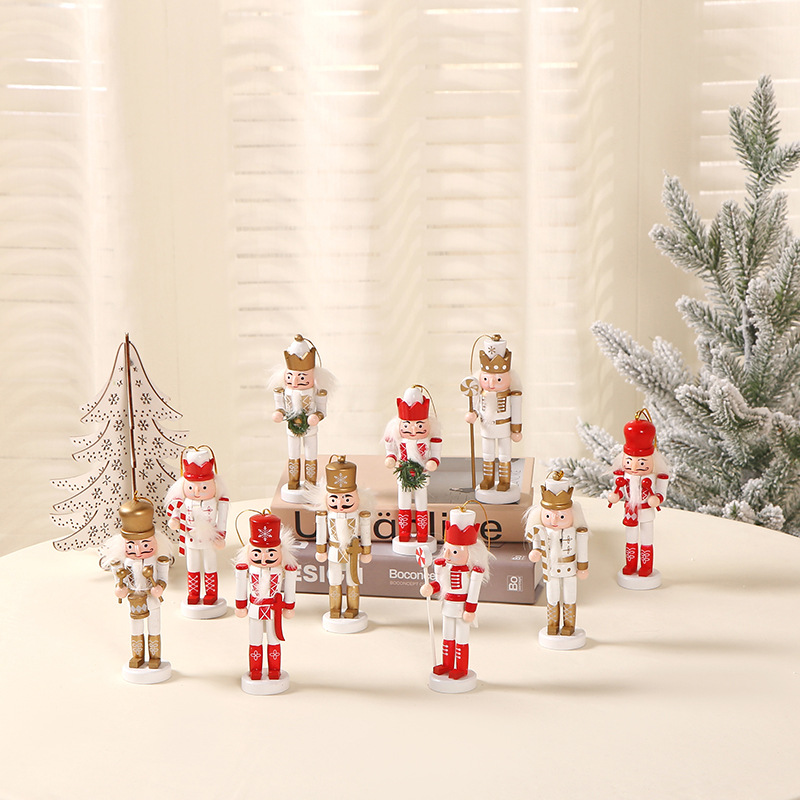 Cascanueces de madera de 12 cm, muñeco soldado, decoración navideña para escritorio y ventana, adorno y regalo de Navidad