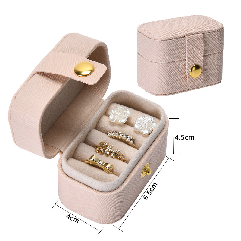 Mini caja de anillo, pendientes portátiles, caja de joyería, caja de almacenamiento de anillo coreano, caja de joyería portátil transfronteriza