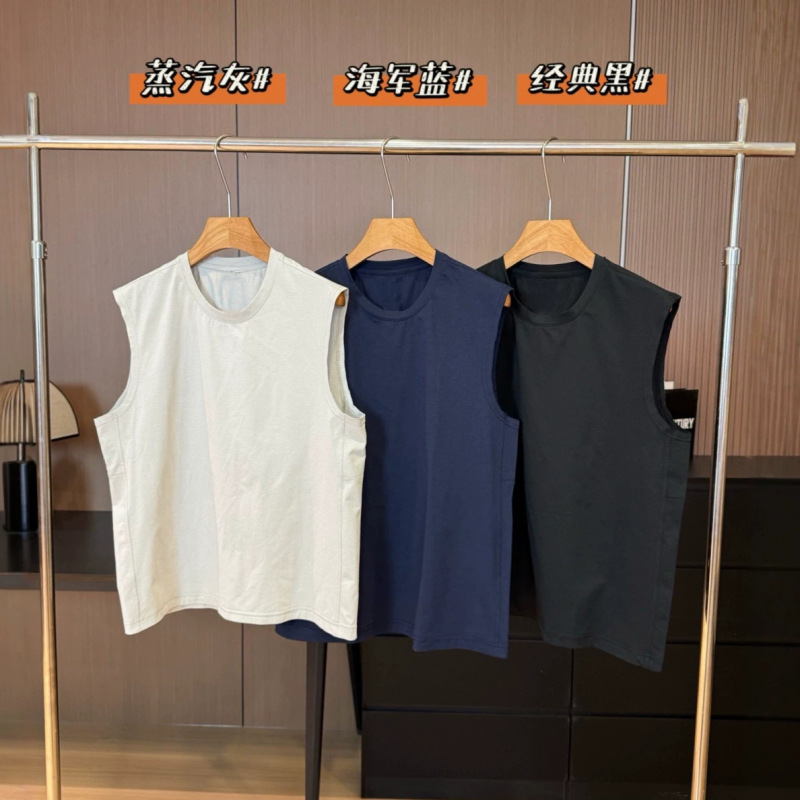 051208 Spring New Style Men's Versatile Round-Neck Mesh Comfortable Breathable Sleeveless Sweatshirt Vest for Daily Commuting